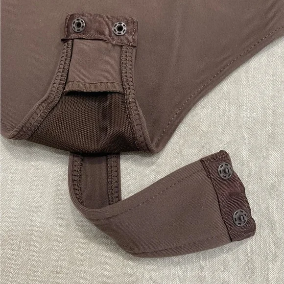 Free People intimately Truth or Square Bodysuit Small Brown Long sleeve Thong - Picture 7 of 12